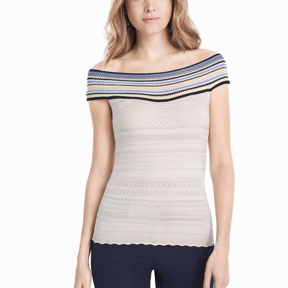 White House Black Market Striped Sleeveless Top